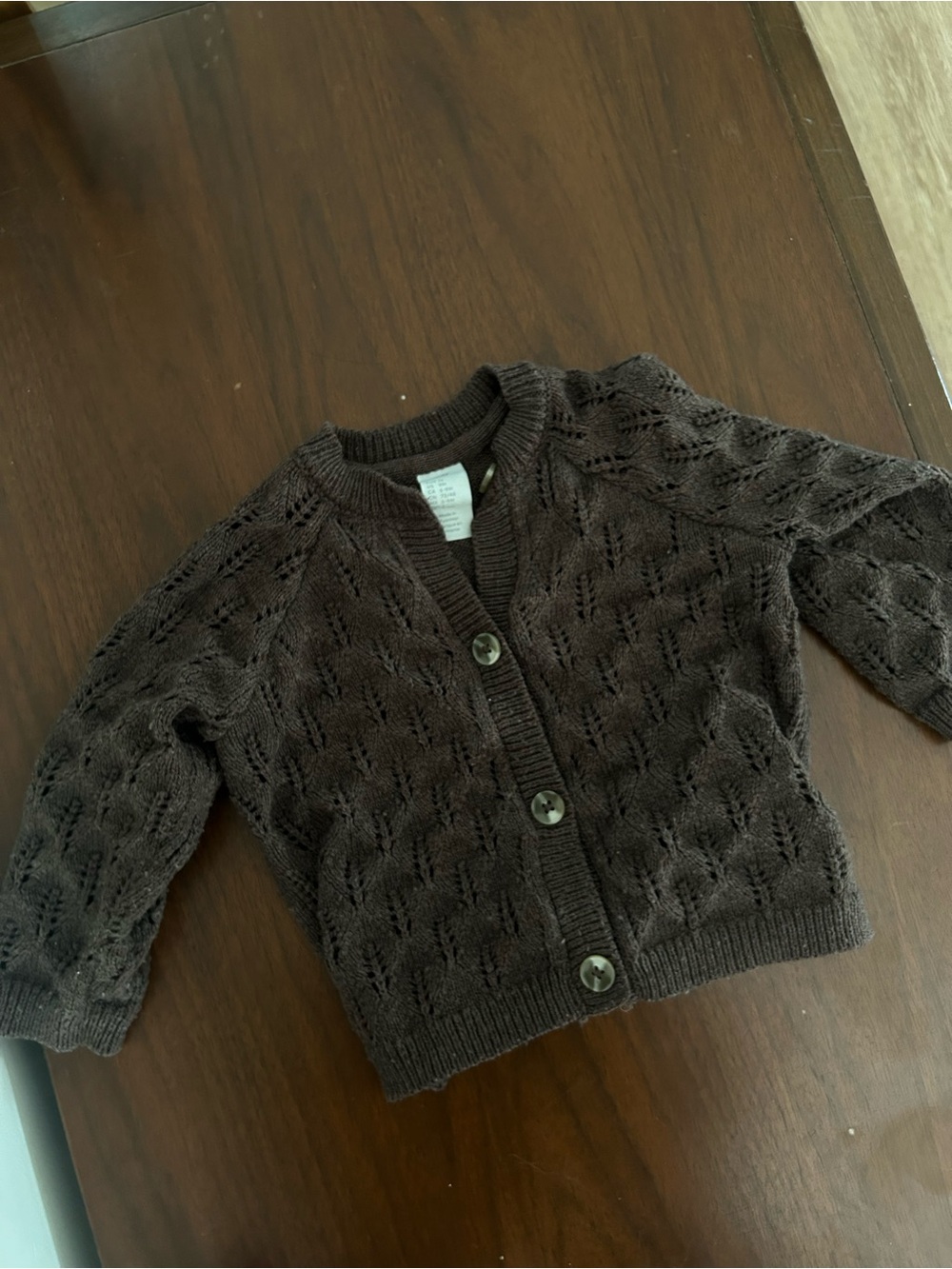 H&M Dark Brown Knit Button-Down Cardigan